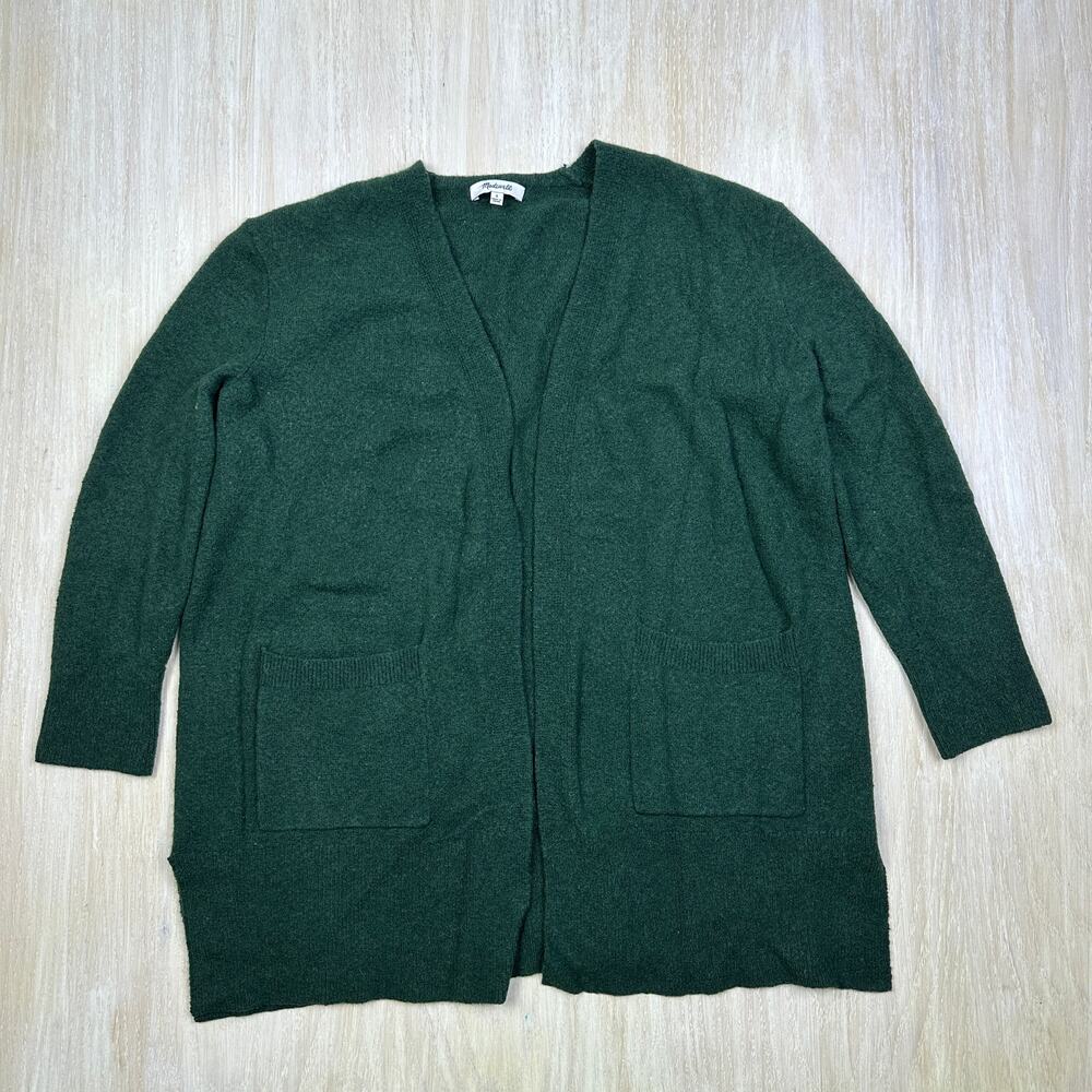 Madewell Green Kent Coziest Yarn Wool Alpaca Blend Knit Cardigan Sweater Small